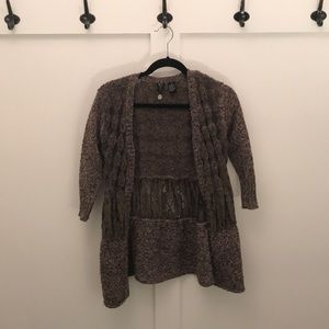 Super cute brown mix pattern cardigan